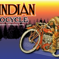 Vintage Indian motorcycle ad updated