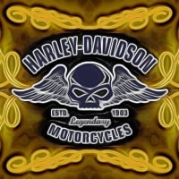 Harley Skull scroll logo