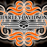 Harley Davidson Scroll skull