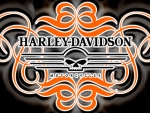 Harley Davidson Scroll skull