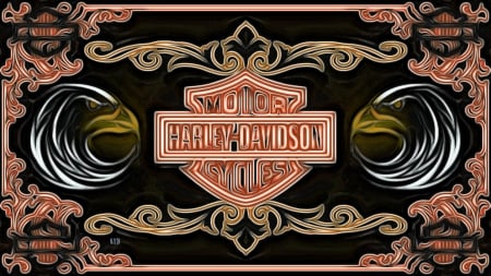 Harley Davidson Scroll and eagles - Harley Davidson Motorcycles, Harley Davidson, Harley Davidson Desktop Background, Harley Davidson Logo, Harley Davidson Emblem, Harley Davidson Wallpaper, Harley Davidson Motorcycle Wallpaper