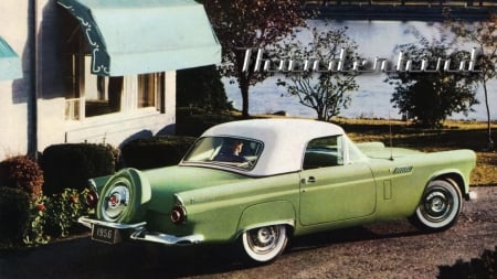 1956 Ford Thunderbird-2 - Ford Automobiles, Vintage Ford, Ford Cars, Ford Wallpaper, 1956 Ford Thunderbird, Ford Desktop Backgrounds, Ford Motor Company