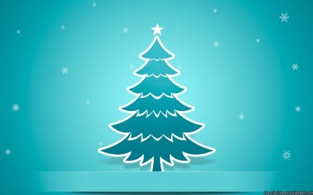 Blue Christmas Tree - Wallpaper, Tree, Christmas, Blue