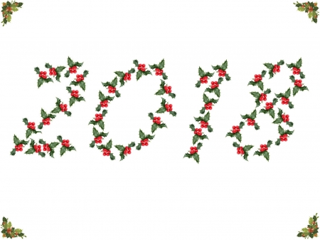 2018 - mistletoe, new year, holly, 2018, happy