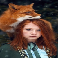 Redhead Women With Red Fox