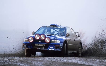 subaru wrx sti rally car - dirt, subaru, rally, car