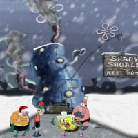 Spongebob Squarepants Shady Shoals Winter Background