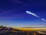 SpaceX Rocket Launch Plume over California