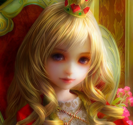 Queen Alice - shu, fantasy, girl, face, queen alice, luminos