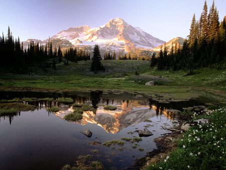 Lake reflections - sky, landscape, mountain