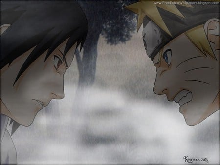 Naruto vs sasuke  - anime, naruto