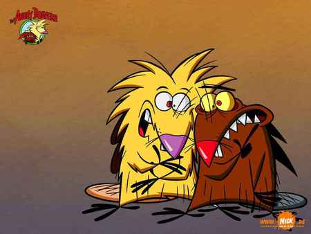 Dag and Norby - angry, beavers, animals, cartoon