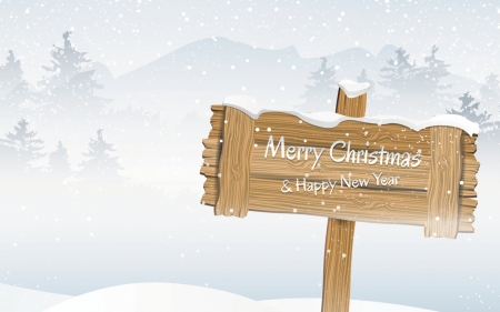 Wooden sign - Sign, Snow, Wood, New Year, Winter, Christmas