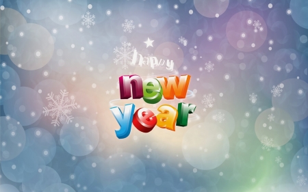 Happy New Year - Happy, Colors, Bubbles, New Year, Letters