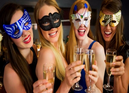 Happy New Year 2018 - women, people, masks, years, drinks, new, happy