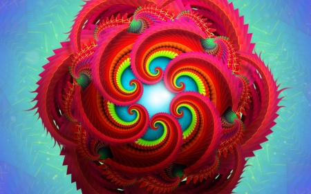 3d Flower - graphic, fractal, abstract, drawing