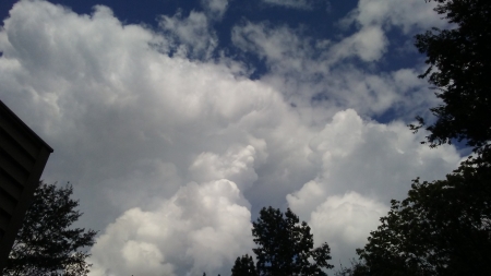 Puffy clouds - white, nature, clouds, puffy