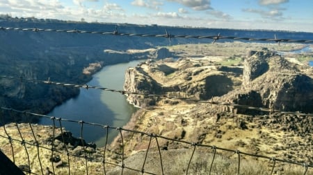 Out West! - river, canyon, rocks, sky