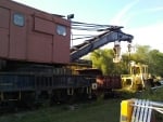 Train crane in old train yard