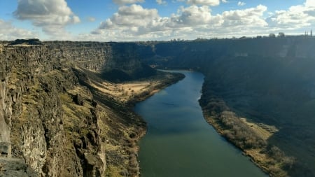 Gorgeous Canyon! - rocks, water, canyon, clouds