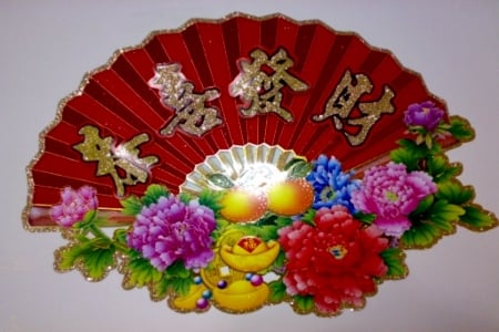 New Year Hand Fan - red, fan, new, yellow, hand, yeark