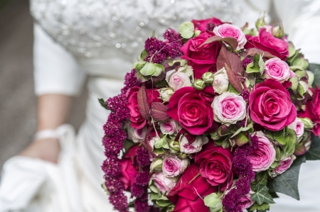 Pink bouquet - bride, rose, flower, bouquet, pink