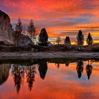 High Mountain Lake Sunset