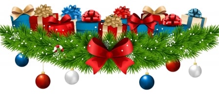 Merry Christmas! - christmas, craciun, blue, red, green, bow, card