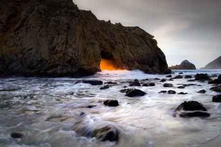 Amazing Nature - nature, ocean, light, water, waves, rocks