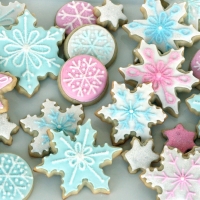 Blue Pink White Gingerbread Cookies