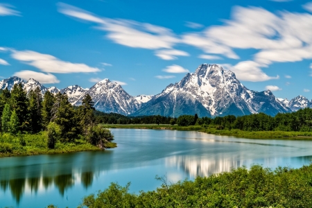 Grand Teton National Park - wyoming, forest, mountains, river