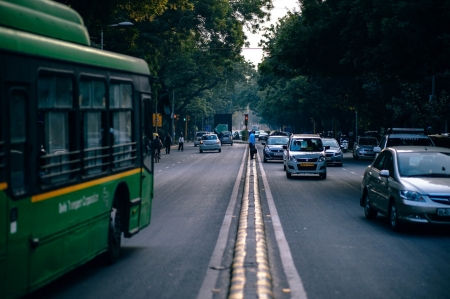 Green bus - Trees, Bus, Road, Green, Cars, Transport, Travel