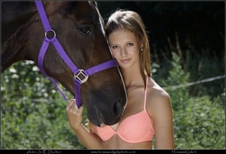 horse and girl - girls, women, horse, sexy