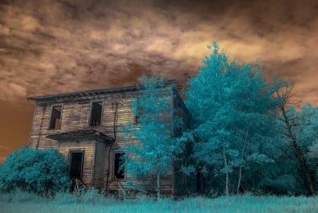 :) - house, peisaj, blue, cloud, tree