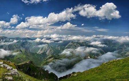 Mountains - clouds, landscape, mountains, nature