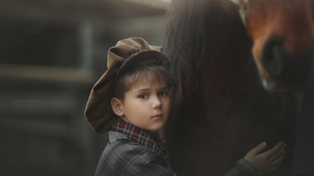 ill protect you - nature, horse, child, boy animal