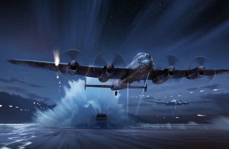 Operation Chastise - bouncing, raid, dambuster, bomber, ww2, dams, lancaster, war