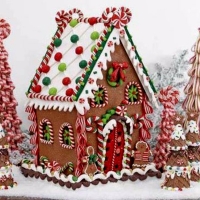 Gingerbread House And Trees