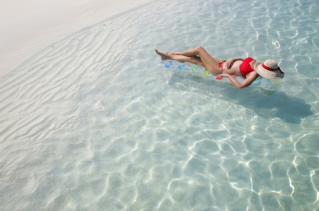 :) - skin, swimsuit, water, view from the top, summer, blue, girl, sea, texture