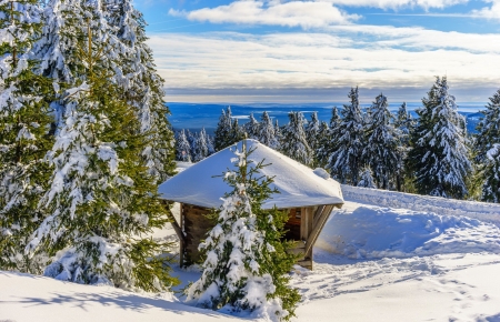 Winter gazebo - mountain, snow, beautiful, winter, gazebo