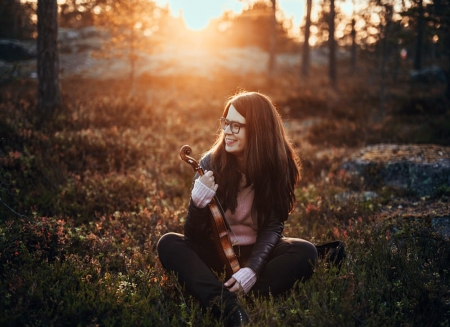 Music In The Field - Field, Glasses, Music, Women