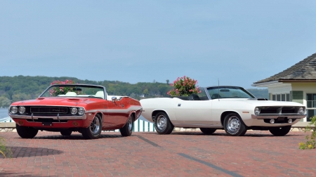 1970 Dodge Challenger R/T Convertible Pilot Car // 1970 Plymouth Cuda Convertible Pilot Car - mopar, classic, conv, muscle