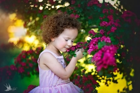 Little girl - ania bojda, girl, summer, child, copil, pink, cute, flower, little