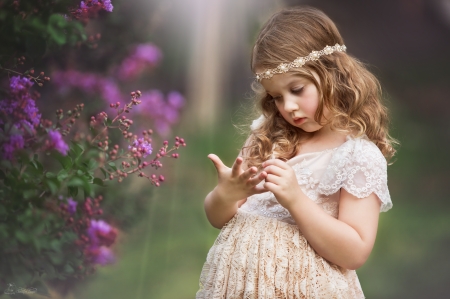 Little girl - white, ania bojda, girl, pink, copil, child, flower, dress