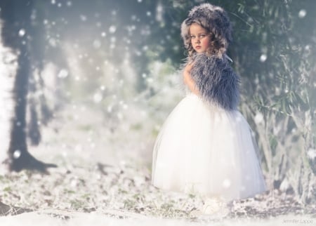 Little girl - white, ania bojda, girl, blue, winter, child, copil, little