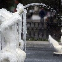 Frozen fountain in Savannah, Georgia