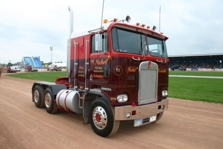 kenworth k100 - semi, truck, rig, kenworth, grass