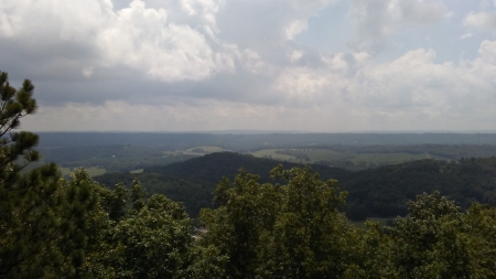 View from Palisades Park, Alabama - clouds, trees, mountains, sky