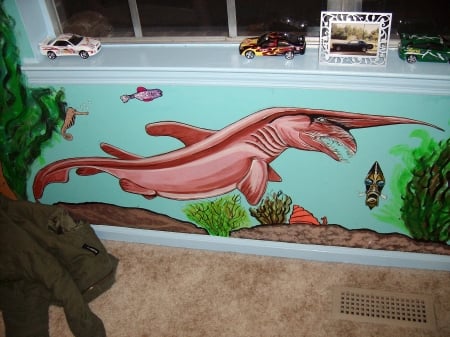 Goblin shark - shark, nature, fish, painting