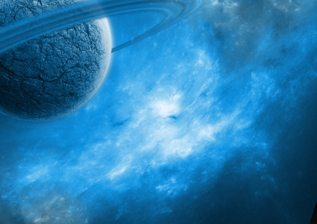 Planet - white, sky, luminos, blue, planet, fantasy, space, cosmos